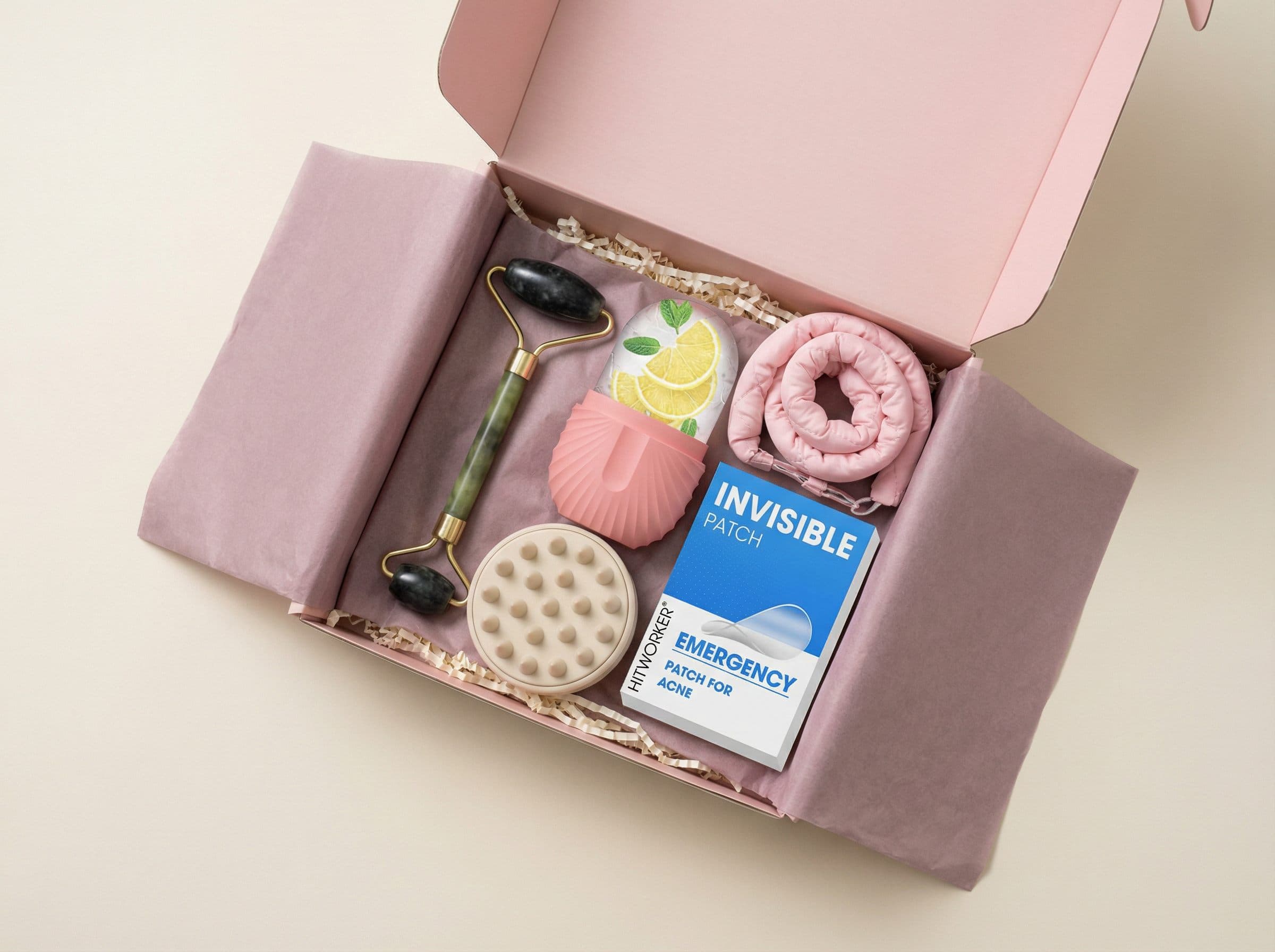 The Glow-Up Box from above, lid off